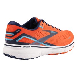 Brooks Men's Ghost 15 Running Shoe - Flame/Navy/Blue - 8.5 Medium