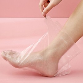 Disposable Foot Vinyls, Foot Moisturizing Care, Hygiene Wrap, Foot Cover, Foot Care Vinyl Socks, 100-Pack / 일회용 발비닐 발 보습 관리 위생 랩 풋커버 풋케어 비닐양말 100매입