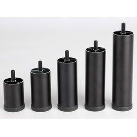 Fashionapple 4 Pieces Aluminium Alloy Sofa Feet Furniture Feet Height Adjuster Cabinet Replacement Legs Cabinet Support Legs Furniture Leg Threaded Furniture Leg - M8 Thread (Black, 20cm)
