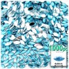 1,000pc Rhinestones Eye Shaped (Navette) 4x8mm Flatback Aqua Blue AQA