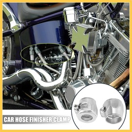REPAIROCK 4pcs AN10 Hex Car Hose Finisher Clamp Adapter Fitting Silver Tone Auto Replacement Parts