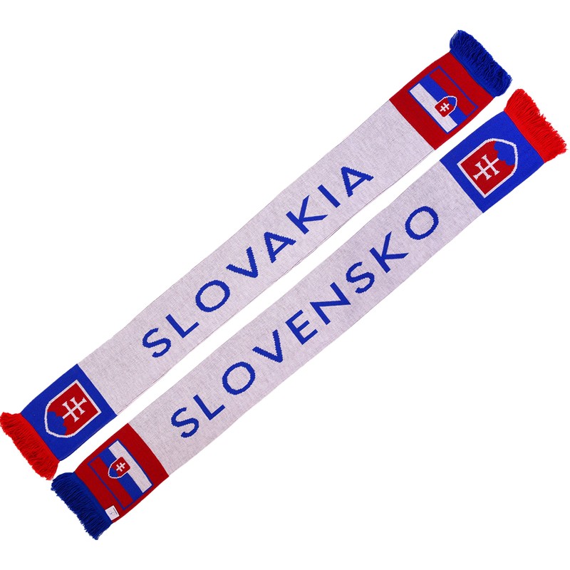 Euroscarves Slovakia Slovensko Slovakia Football Knitted Scarf, White