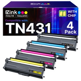 E-Z Ink E-Z Ink TN431 Toner Cartridge Compatible for Brother TN431 TN-431 TN433 TN436 to Use with Brother HL-L8360CDW HL-L8260CDW MFC-L8900CDW MFC-L8690CDW Printer (Cyan, Yellow, Magenta, Black, 4 Pack)