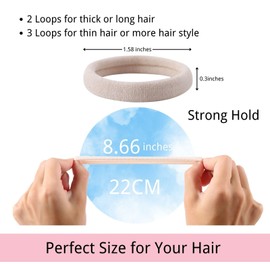 LuSeren 120 Pcs No Damage Hair Ties for Women Thick Hair, Stretchy Soft Seamless Nylon Cloth Elastic Hair Ties Ponytail Hair Holders Hair Elastics Hair Band for Women Neutrals Color