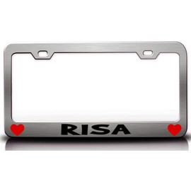 Custom Brother - RISA w/Hearts Metal Car SUV Truck License Plate Frame Ch j29