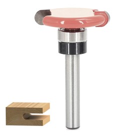 SICWOOD Top Bearing Slot Cutter Router Bit 1/4 Shank, Radius 1/4", 1/4" Height, 3/8" Depth, Rounded Slotting Cutter Router Bit, Slot Cutting Bit, for Wood Flooring Grooves