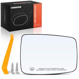 A-Premium Right Passenger Side Heated Mirror Glass with Backing Plate Compatible with Ram 1500 2011-2019, 2500 2011-2018, 1500 Classic & Dodge Ram 1500/2500 2010 - Convex, Full Size, Non-Towing Mirror