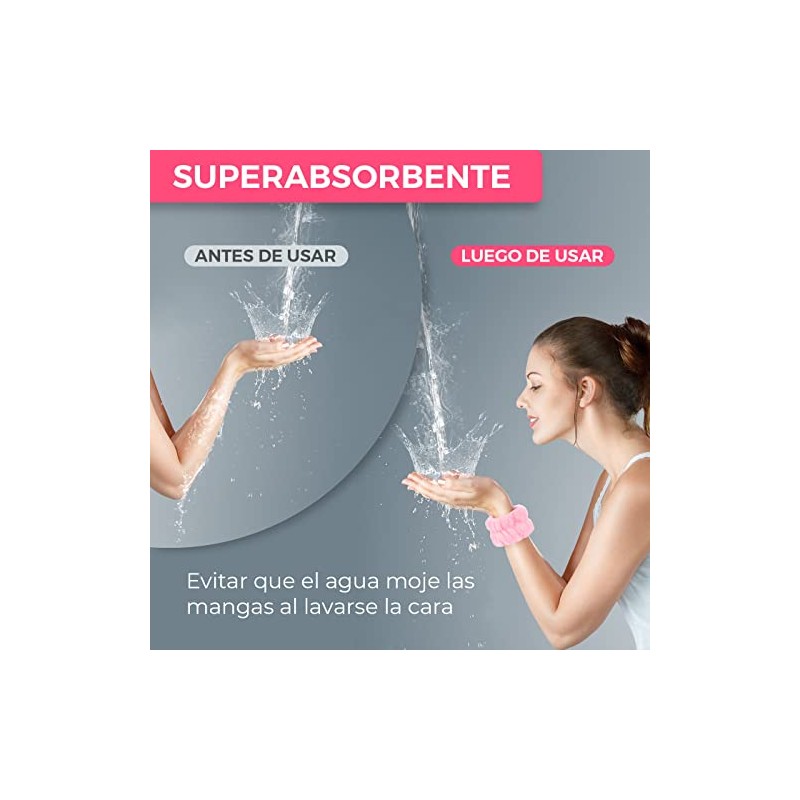 Kit de 12 piezas KINGTLE: 4 diademas skincare ajustables y