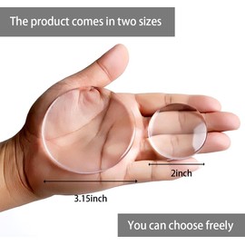 Amasodaon Door Stoppers for Wall Transparent (8pcs, Medium Size 2") Quiet Wall Protector for Door Handle, Round Shield Cushion Strong Adhesive Bumpers Reusable