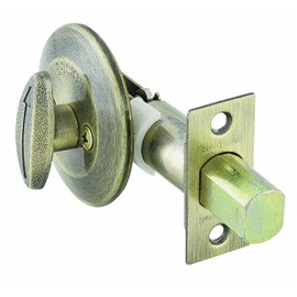 Kwikset 663 Single-Sided Deadbolt in Antique Brass, Thumbturn One Side, Key Lock, Adjustable Latch, ANSI/BHMA Grade 3 Certified