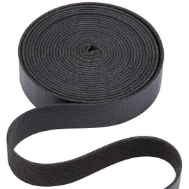 GORGECRAFT 1/2" Wide Faux Grain Buffalo Black Leather Strip 79" Long Leather Stripper 1.2mm Thick Matte Single Sided Leather Flat Faux Cord for Belts Wrapping Hanging Garment Making Lacing