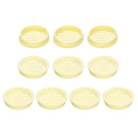 sourcing map 10Pcs 50mm/2in Air Vents Circular Soffit Vents, Yellow Plastic Soffit Vent Cover for Bathroom Home, Office, Kitchen, Cabinet, Wardrobe