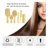 Kit De Cepillo Y Peine De Bambú Anti Frizz, 6