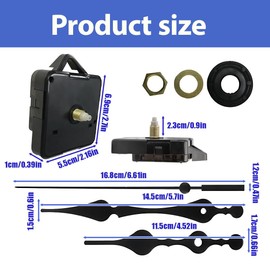 NHQZ Clock Movement Radio Controlled Clock Movement with Hand Sets, Clock Movement for Wall Clock, Silent, Black Radio-Controlled Movement for Replacement DIY