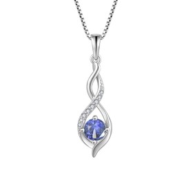 Blaniy Infinity Necklaces for Women 925 Sterling Silver Tanzanite Pendant Necklace December Birthstone Jewelry Gifts for Women