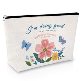 Sfodiary Inspirational Makeup Bag for Women Motivational Birthday Graduation Gift for Daughter Encouragement Friendship Present for Her Inspirational Christmas Gift Ideas Travel Cosmetic Pouch