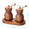 2 Pcs Wooden Salt and Pepper Grinder Set - Manual