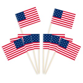 American Flag Toothpicks for Appetizers 100 Pcs Usa Flag Small American Flags on Stick Cocktail Picks Toothpicks Flag Mini American Flags on Stick Fancy Toothpicks for Appetizers Party Supplies