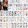60 Sheets Waterproof Butterfly Flower Temporary Tattoos Stickers for Women,Multiple