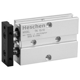 Heschen Double Acting Pneumatic Air Cylinder TN10-10 Bore 10mm Stroke 10mm Double Rod Aluminum with Magnet for Automatic Equipment