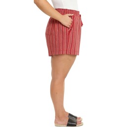 Briggs New York Parent Women's Linen Blend Pull-On Summer Shorts with Pockets and Drawstring - (CA/US, Alpha, Medium, Regular, Short, Red)