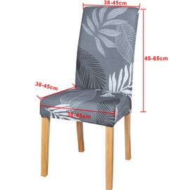 MOLVCE Chair Covers Set of 4 Chair Covers Universal Bi-Elastic Covers for Chairs Modern Stretch Chair Covers Chair Cover Removable Washable for Dining Room, Hotel, Banquet, Party Decoration, Leaves