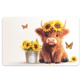 peacoblue Bank Card Sticker Highland Cattle and Sunflower Credit Debit Card Custom Skin Cover Protector, 4 Styles Scratch-Proof Attractive Decal for Most Popular EBT Transportation Key Card