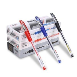COHEALI Plstico Resistente Punta Fina y Tinta Suave 12 Bolgrafos de Gel Tonos Negro, Azul y Rojo, Adecuado para Escritura Escolar Oficina             