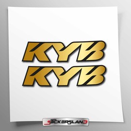 Sticker Set Compatible with KYB Forks | Sticker for Motorcycle Fork | Vinyl Sticker Easy Application UV Printing | Stickersland® (Gold)