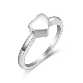VCCWYQK Heart Shape Urn Rings for Ashes for Women Men Finger Ash Ring Memorial Jewellery for Loved Ones with Filling Kits, Stainless Steel, No Gemstone