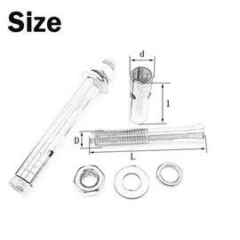 Expansion Bolts M8 x 70 mm Anchor Bolt Fixing Anchor Hex Screw Sleeve Concrete Anchor Pack of 10