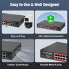 Fuers 16 Port PoE Switch Ethernet Unmanaged 16 PoE+ Port