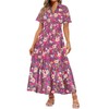 RITERA Plus Size Dress for Curvy Women Short Sleeve Button