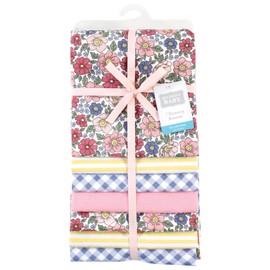 Hudson Baby Unisex Baby Cotton Flannel Receiving Blankets Bundle, Pink Blue Pretty Floral, One Size
