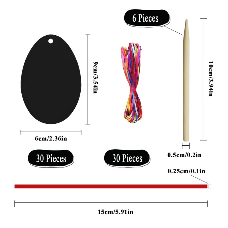 AUXHCYL 30Pcs Easter Scratch Art, Egg Decorations Papers,Easter Crafts for