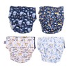 4 Pcs Reusable Cloth Diapers Easy to Set Up Washable