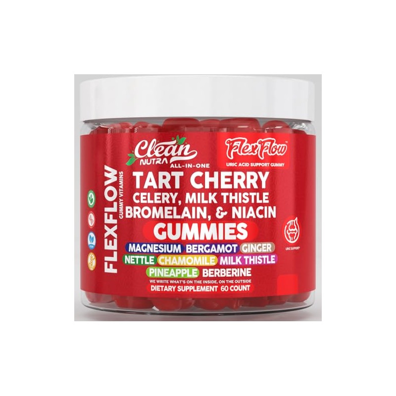 Clean Nutra FlexFlow Tart Cherry Gummies, Uric Acid Support Supplement