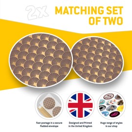 Vinyl Stickers (Set of 2) 15cm - Gold Art Deco Pattern Vintage Retro Laptop Tablet Luggage Scrapbook #12761