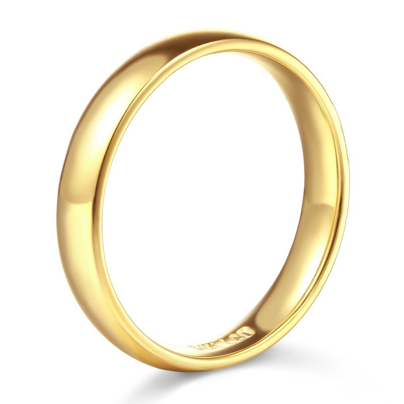 14k Yellow Gold 2mm SOLID COMFORT FIT Plain Wedding Band