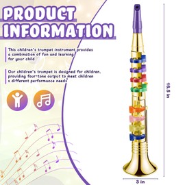 Lewtemi Kid Musical Instruments Vertical Saxophone with 8 Colored Coded Keys Plastic Saxophone Children Preschool Music Toy Gift Wind Instrument Teaching Songs Stage Performances for Toddlers Children
