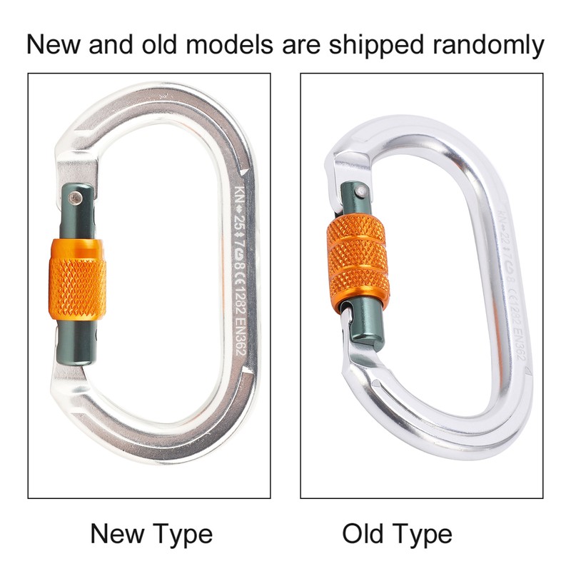 Locking Carabiner Clip Aluminum Alloy Oval Locking Heavy Duty Carabiner