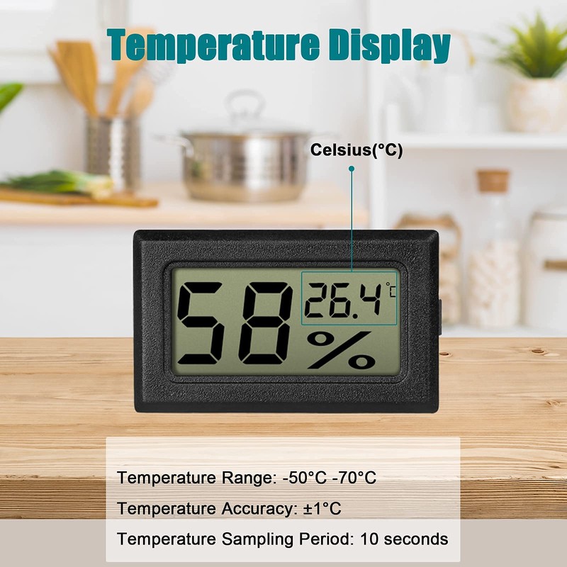 EEEKit 5-Pack LCD Digital Hygrometer Thermometer, Mini Digital Temperature Meter