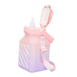BESPORTBLE Aesthetic Water Dispenser Large Capacity Gradient Water Bottle for Outdoor Sports Gym School and to Clean Portable and Convenient Carrying Strap