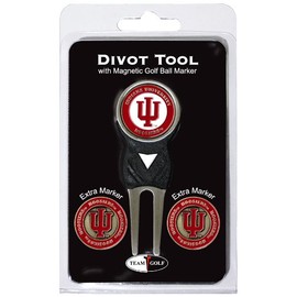 Team Golf NCAA Indiana Hoosiers Divot Tool with 3 Golf Ball Markers Pack, Markers are Removable Magnetic Double-Sided Enamel, Multi Team Color, One Size (21445)