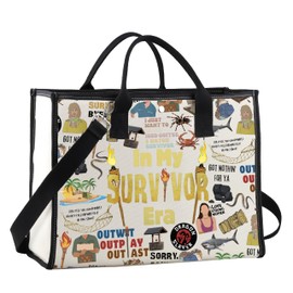 JTOUK Reality Show Canvas Tote Bag TV Show Merchandise Gift In My Era Shoulder Bag Reality TV Show Lover Gift, Survivera Lt Eu, 14.96”* 6.7”* 11.81” ,Large