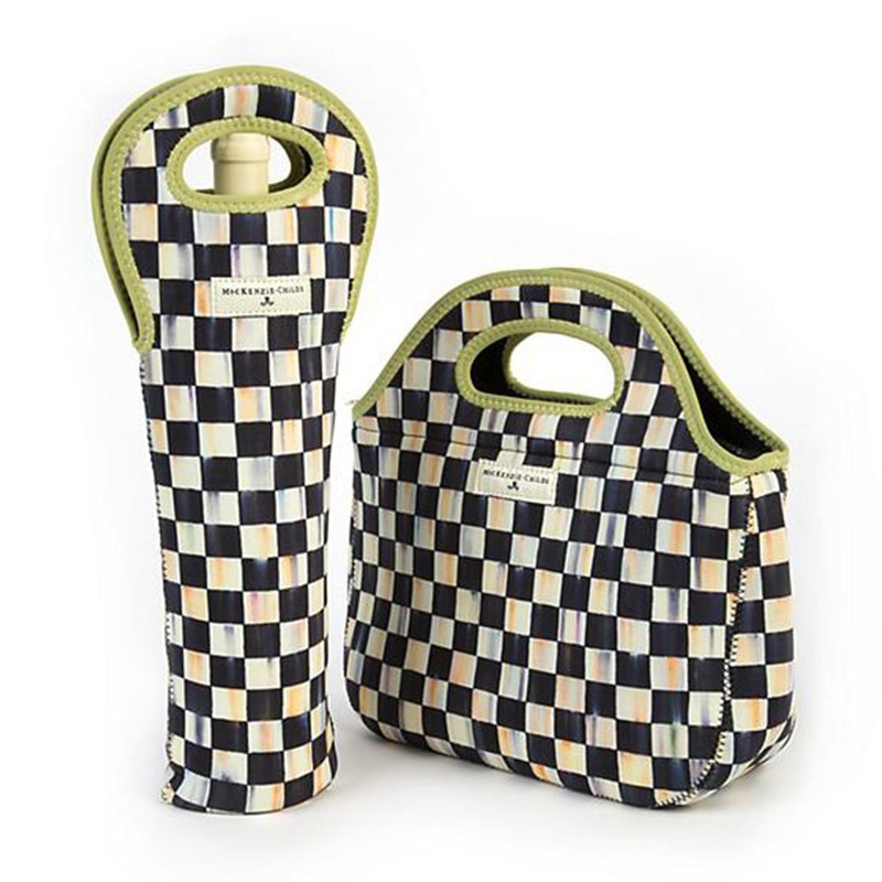 Lunch Tote Bag - Courtly Check Print Neoprene Lunch Tote