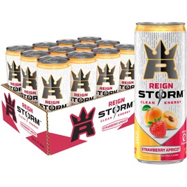 REIGN Storm, Strawberry Apricot, Fitness & Wellness Energy Drink, 12 Fl Oz (Pack of 12)