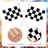 12pcs Racing Flags, 8x5.5in Small Mini Race Checkered on Sticks