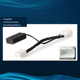 Hifihia Dashcam Power Adapter (14 Pin Type B) Compatible with 2013-2018 RAM 1500 2500 3500. Built-in USB Power Source, Connects to Rear View Mirror Plug (Hidden)