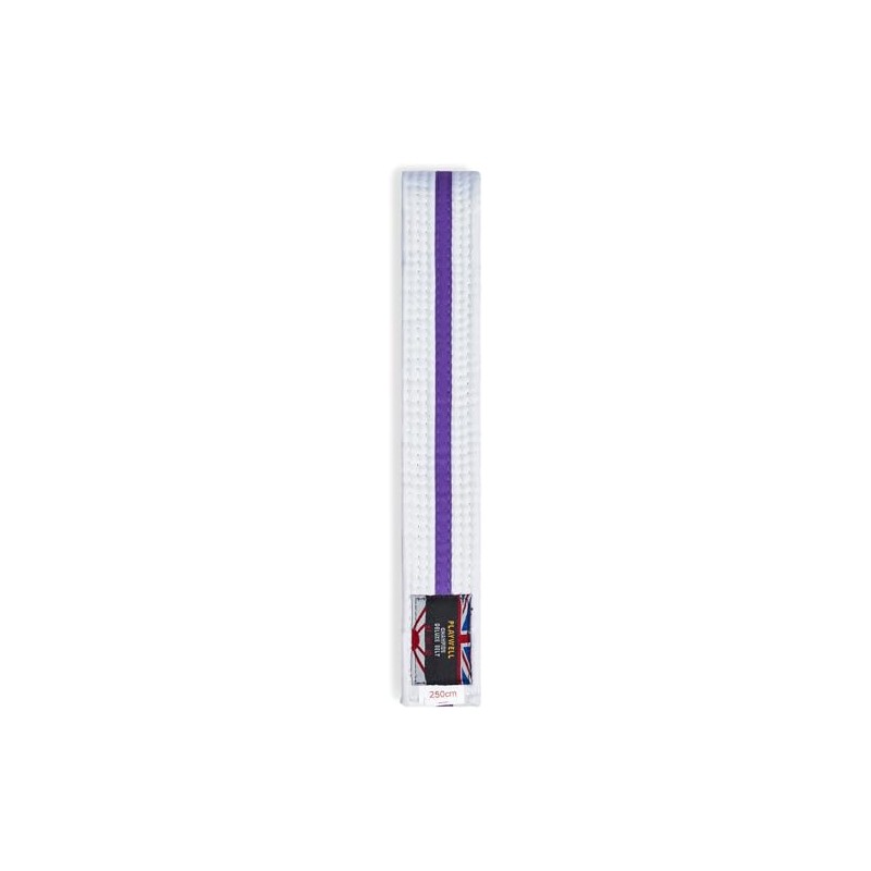 Playwell Martial Arts Cotton White Belt With Coloured Stripes Grading